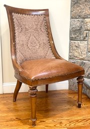 A Leather-Seated Side Chair By Thomasville