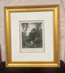 The Superb Print Of Way To Church T. Creswick, R. A. Pinxt & J. C. Bentley Sculpt In A Wooden Frame. BS/WA-C