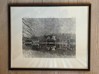 'Boat House Row'  Artist Proof Lithograph By Richard Ehrlich (1938-)