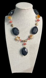 Chunky Necklace With Rock Shaped Beads Made By Juliean