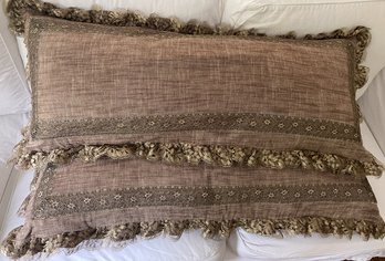 Pair Of Ralph Lauren Pillows In Linen & Lace