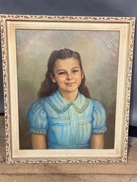 Vintage Original Painting Of Young Girl Signed Boris Luban 1955 22x25