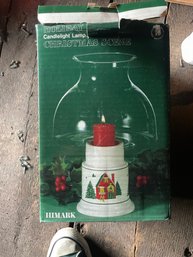 Christmas Candle Lamp Glass / Ceramic & Box