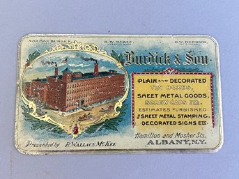 Burdick And Son Tin Litho Advertising Sign