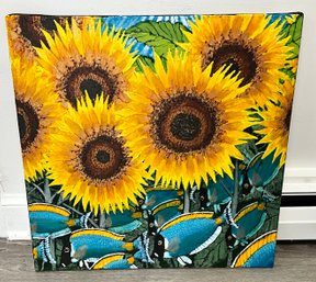 Beautiful Sunflower Painting With Fish ~ The Sunny Side Of Life ~