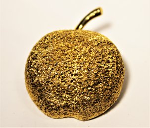 Vintage Gold Tone Apple Brooch Pin