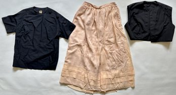 Vintage Union Label Blouse, Small Vest & 100 Percent Silk Skirt, Size 8