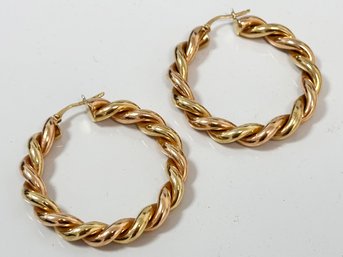 A Pair Of Vermeil Silver Hoop Earrings