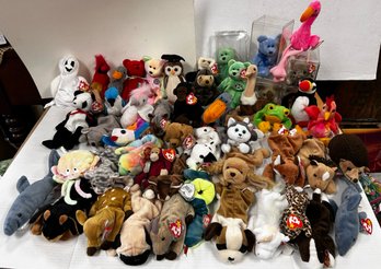 Collection Of 51 Adorable Beanie Babies Stuffed Animals With Tags LH/CVA