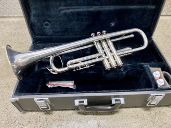 Antique Harry B. Jay Trumpet And Case Marked Columbia, Chicago