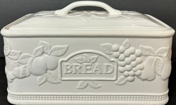 Vintage White Ceramic Bread Box
