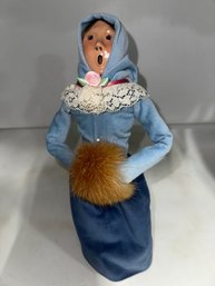 Vintage Byers Choice Carolers ~ Lady With Muff ~ 1989