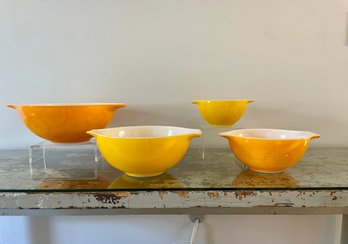 Vintage PYREX Nesting Bowls Including Sunflower Daisy Pattern