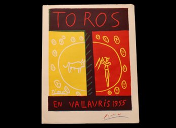 Picasso Toros En Vallavris French Poster Museum Prints Society  1955 Midcentury