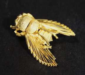 Gold Tone Bug Brooch 1980s By MONET