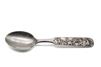 830 Sterling Silver Spoon With Beautiful People Design - 29 Grams