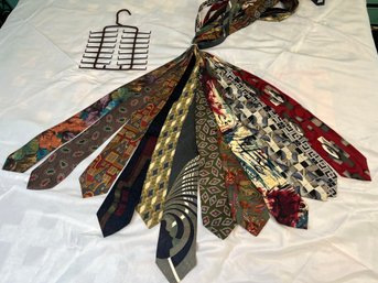 Twelve Ties With Tie Hanger, Includes Balmain