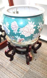 Vintage Early 1950's Chinese Kol Fish Planter With Stand