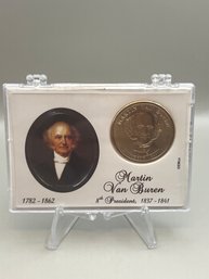 Beautiful 2008-D Martin Van Buren Presidential Dollar In Plastic Case