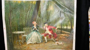 Hand Painted Oil Painting Copy On Unstretched Canvas Of Famous Painting The Suitor By Louis Emile Adan