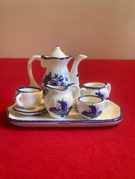 Mini Blue And White Tea Set