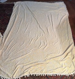 3 Vintage Pale Yellow Pom Pom Bedspreads