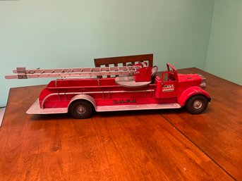 VERY RARE VINTAGE 1950 SMITH MILLER L.A.F.D. OPEN CAB AERIAL LADDER FIRE TRUCK - Original Paint