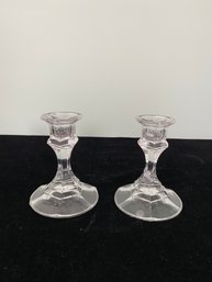 Libbey Glass Company Candlestick Holders
