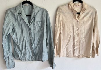 2 Vintage Silk Shirts, One Marked Size 12 But Small