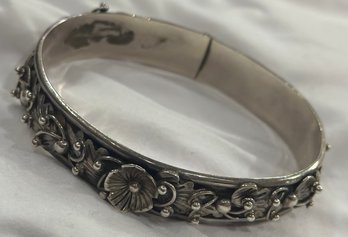 Striking Sterling H Native American Bangle With So Much Detail