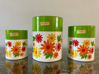 1970s Spice Of Life Tin Canister Set, Made In Japan