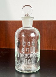 RARE Vintage 1950's Hydrochloric Acid Glass Bottle