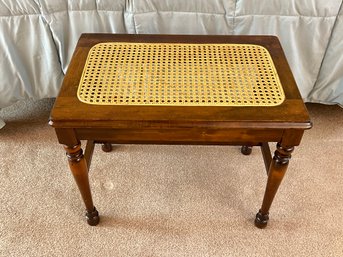 Wood Bench With Cane Seat