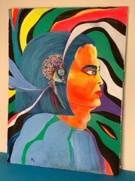 COLORFUL PAINTING OF WOMAN'S PROFILE
