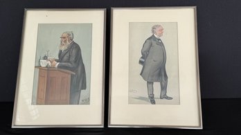 A Pair Of Framed Prints - Vanity Fair Caricature Of Dr T Stevenson And Caricature Of Mr. WJE Wilson