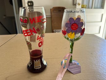 Two Lolita Glasses Handpainted