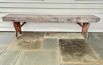 20th Century Primitive Farmhouse Patio Bench