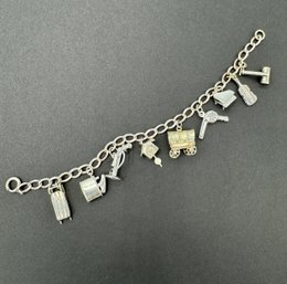 Vintage Sterling Silver Multi Charm Bracelet