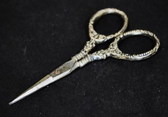 Victorian Sterling Silver Handled Repousse Sewing Shears