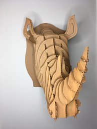 (1 Of 2)VINTAGE DECORATIVE CARDBOARD SAFARI RHINO MOUNT