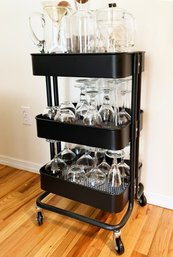 A Drinks Trolley With Modern Glassware!