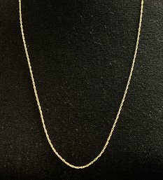 14K Yellow Gold Rope Necklace-NOS