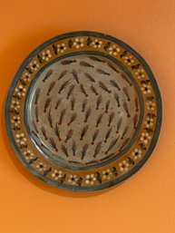 Pottery Charger -floral Motif Terracotta