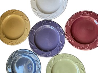 Colorful Matching Set Of 6 Plates