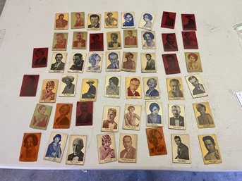 Rare Lot Of 50 Collectible 1929 Hand Cut Movie Exhibit & Western Movie Star Cards - Cool Factor Very High