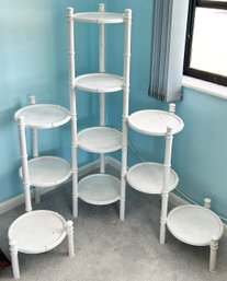 A Vintage Modern Acrylic Etagere - And Extra Pieces - Faux Bamboo