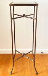 A Modern Oil Rubbed Bronze And Glass Side Table Or Pedestal