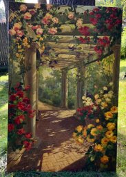 Garden Pergola  ~ Signed P.S. ~ Oil On Canvas