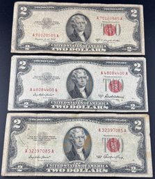 3 $2 Red Seal Certificates 1953, 1953-A, 1953-B