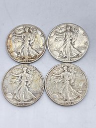 1944-1947 ,Four Walking Liberty Half Dollar Silver Coins. (HD2)